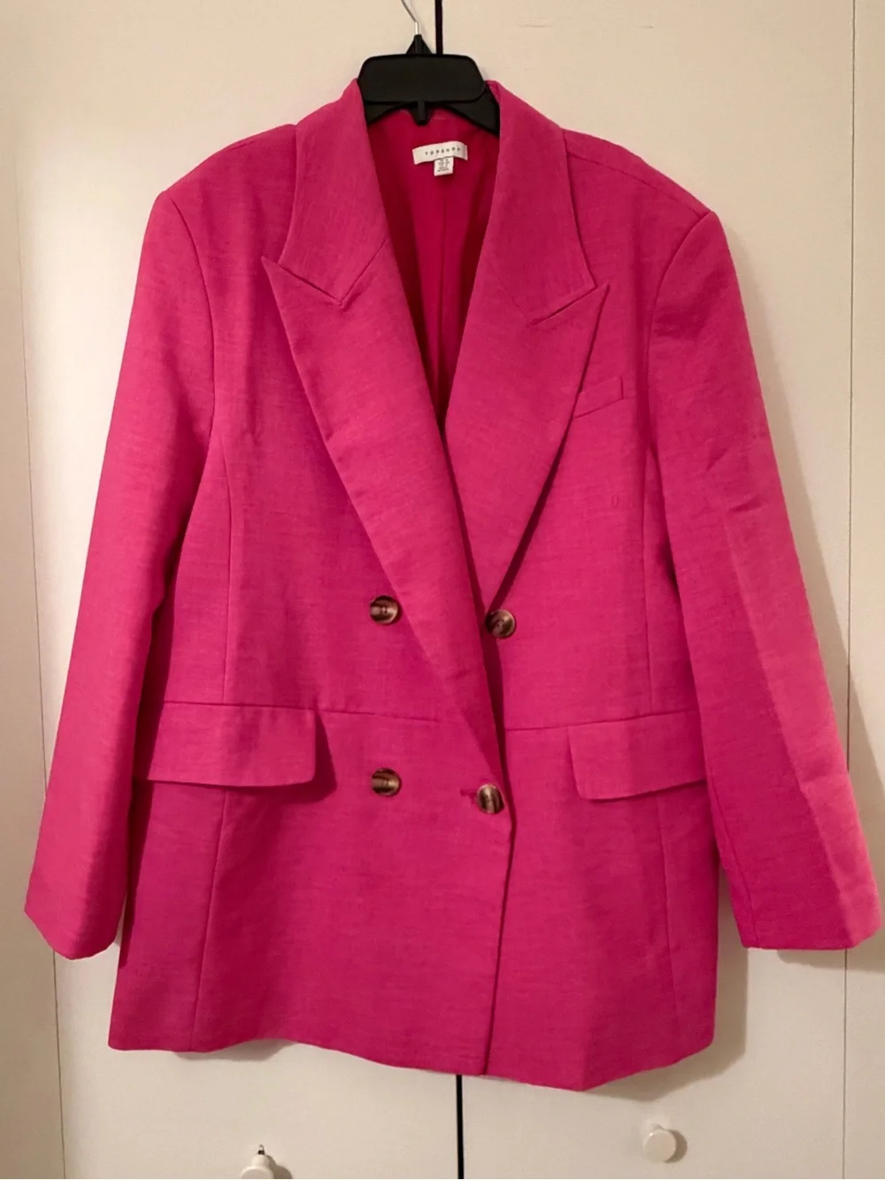 Topshop Pink Double-Breasted Women's Blazer